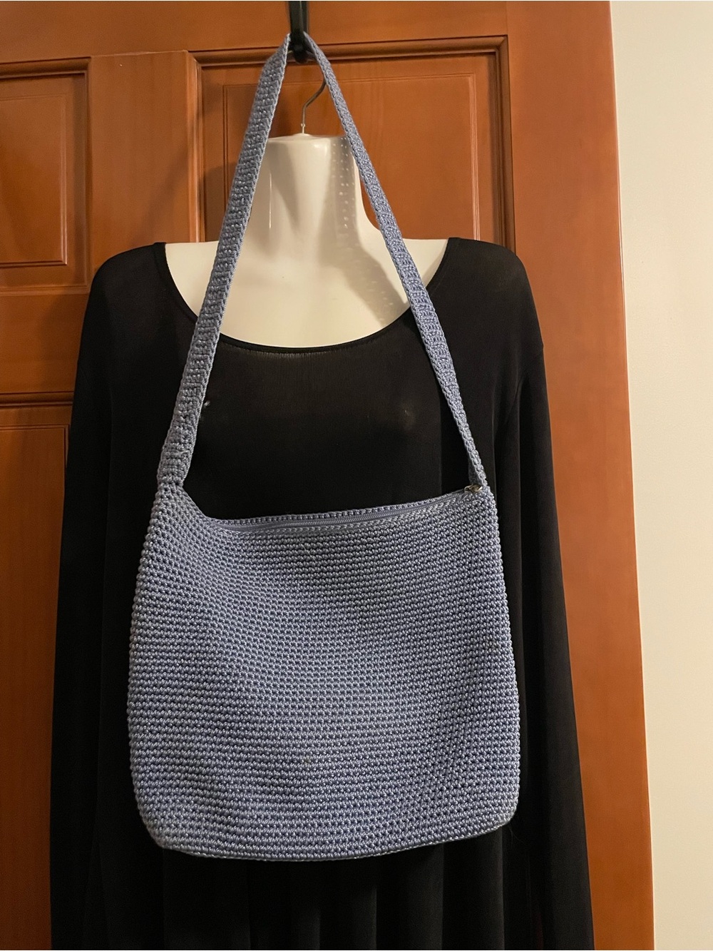 The Sak “Fabiana” Light Blue Crochet Shoulder Bag